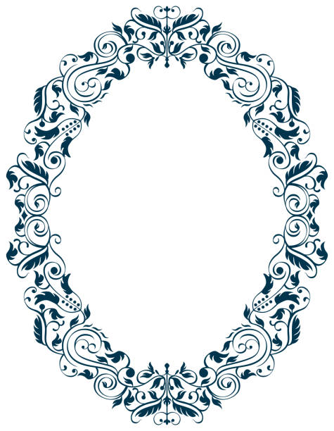 owalny rama w stylu antycznym - victorian style frame picture frame wreath stock illustrations