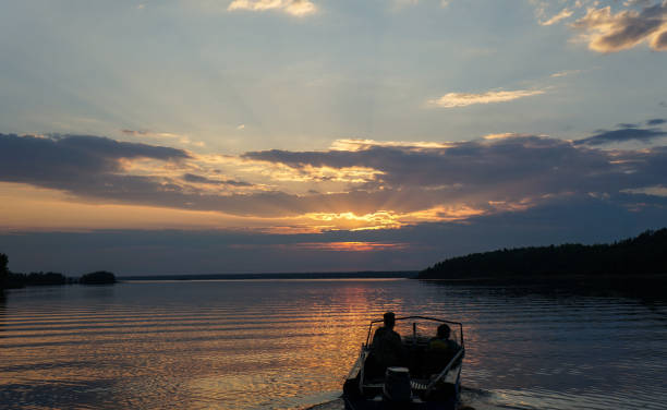 istock Picture of sundown on lake 1135718090