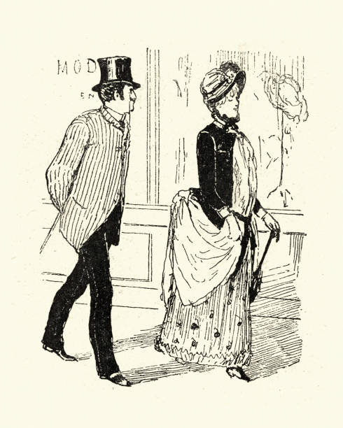 istock Victorian man and a woman out shopping together, 19th Century 1135718165