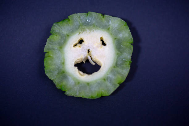cute face, cross section of bitter gourd