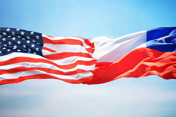 istock Flags of the USA and Chile 1135720270