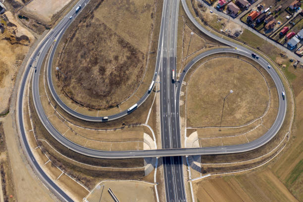 istock Aerial view of highway intersection 1135731032