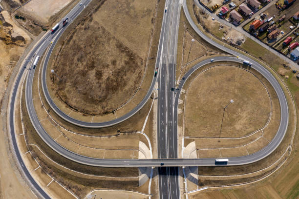 istock Aerial view of highway intersection 1135731079