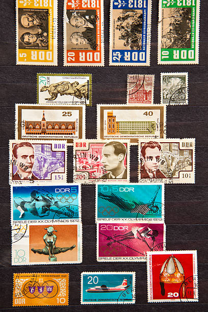 istock Used stamps from communist East Germany 113573434