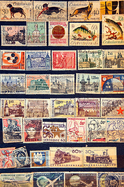 Vintage Antique Republique Francaise, Red 10c postage Stamp, postmark