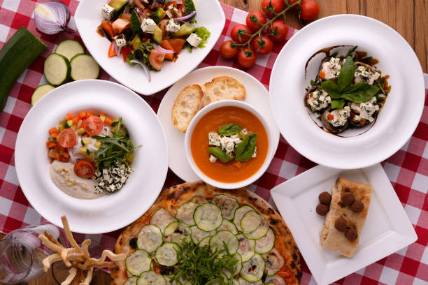 istock Table served with different tasty food 1135737068