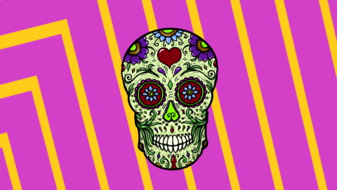 Animated Background With Mexican Sugar Skull Day Of The Dead Party Stock  Video - Download Video Clip Now - iStock