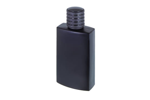 istock Black bottle with a cap men's perfume eau de toilette 1135747905