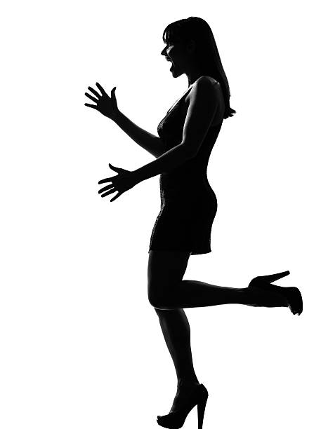 istock stylish silhouette woman happy welcoming 113574862