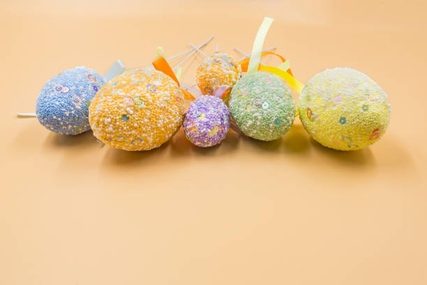 istock Holiday decorative colorful eggs decorated with ribbons 1135750287