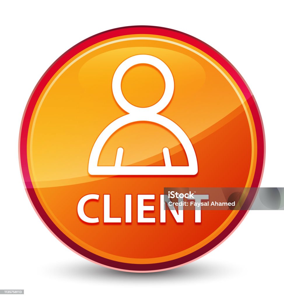 Client Special Glassy Orange Round Button Stock Illustration - Download ...