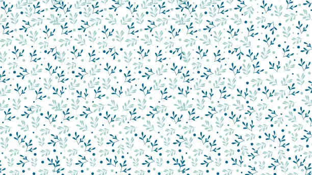 Vector illustration of Flower seamless pattern with leaves