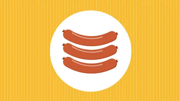 Vector illustration of Meat sausage icon