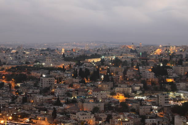 istock Jerusalem old city skyline sunset night 1135763818