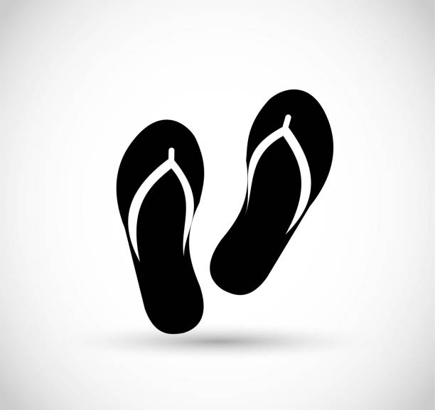 ilustrații de stoc cu pictograma vectorială flip flops - şlap