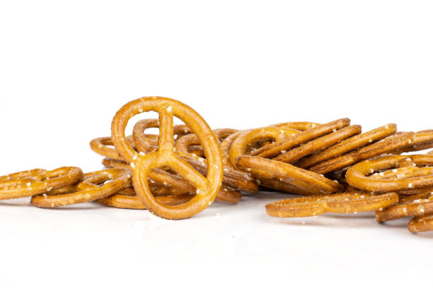 istock Mini salted pretzels isolated on white 1135765372