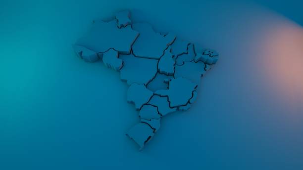 istock 3D Brazil Map With States 1135765750