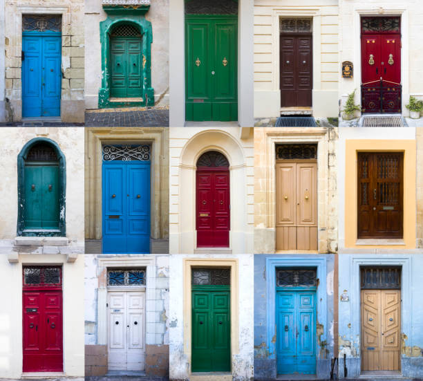 istock Set of traditional front door from Malta 1135766094