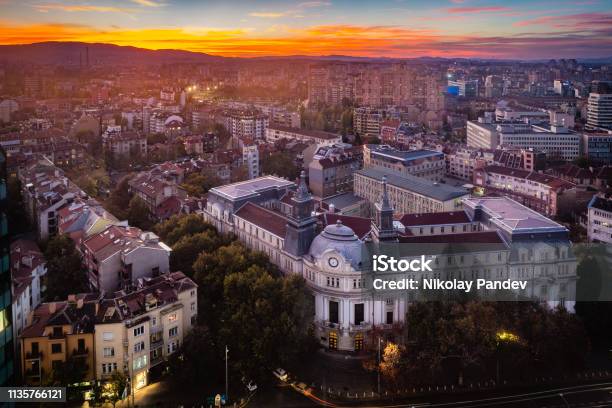 High Angle View Above City Of Sofia Bulgaria Eastern Europe Stock Image Stock Photo - Download Image Now
