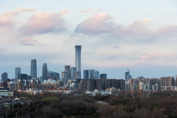 istock Sunset under the Beijing CBD is very spectacular 1135770609
