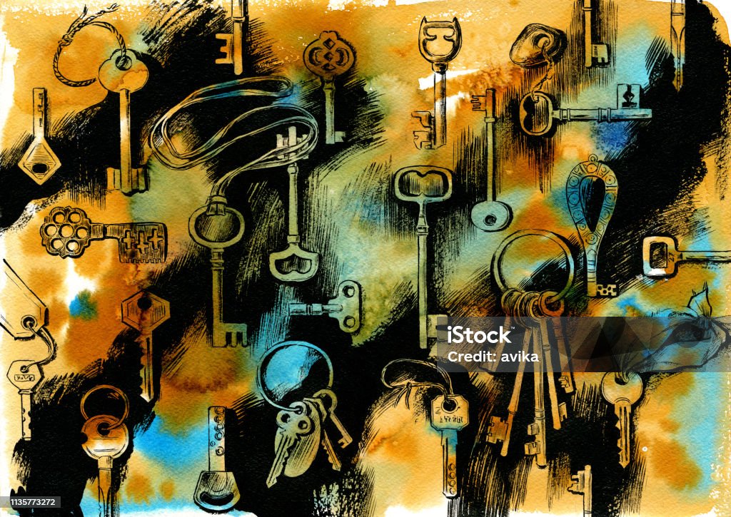 Fun Keys Background Background With Different Keys Stock Illustration - Download Image Now ...