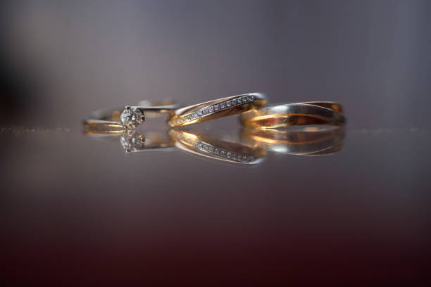istock A pair of wedding ring and engagement ring 1135773699