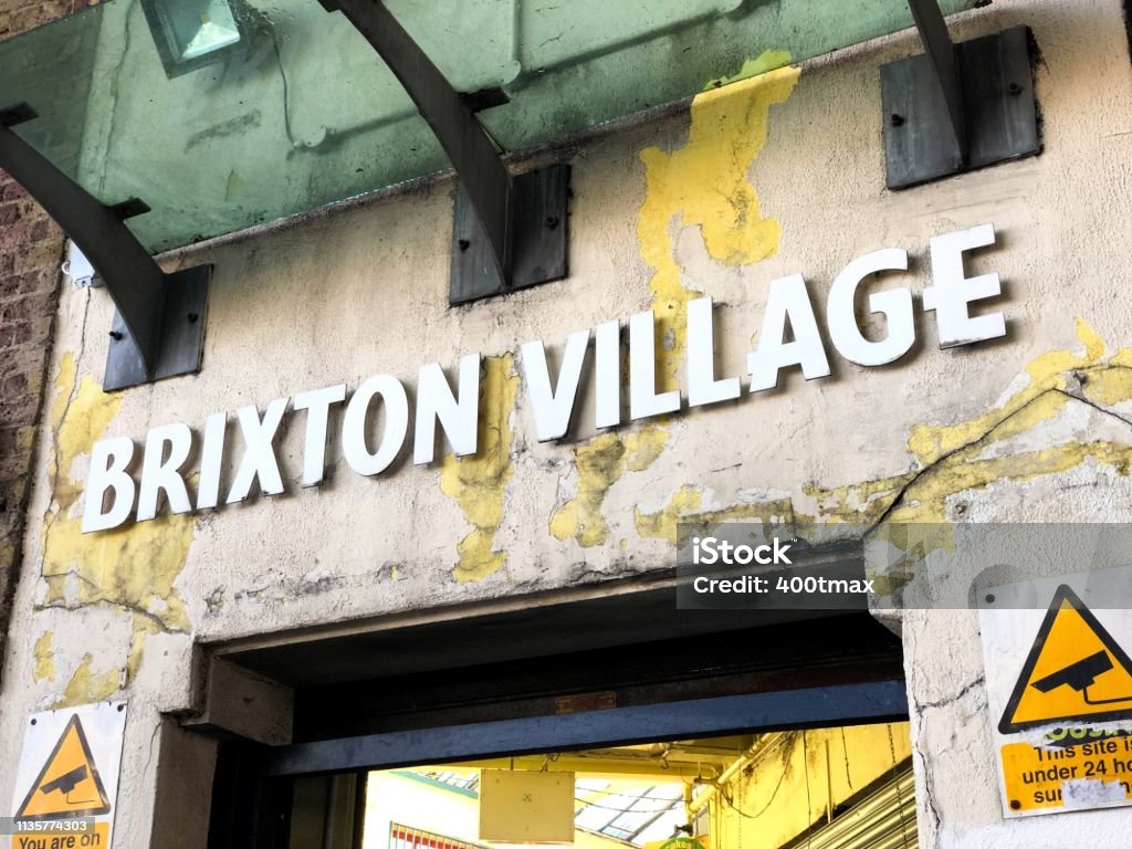 Brixton Brixton village entrance sign. Brixton Stock Photo