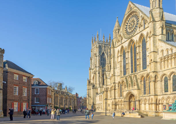 york minster and surrounding area. - york england england minster middle ages imagens e fotografias de stock