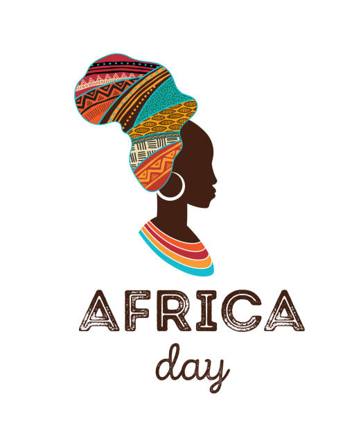ilustraciones, imágenes clip art, dibujos animados e iconos de stock de feliz día de áfrica. cartel vectorial, banner, tarjeta - african descent africa african culture pattern