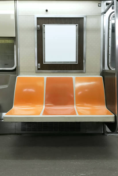 subway interior - outdoor chair imagens e fotografias de stock