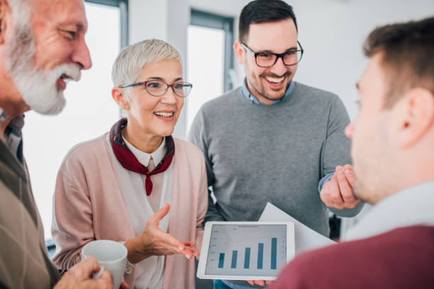 istock Business woman holding diagram 1135777762