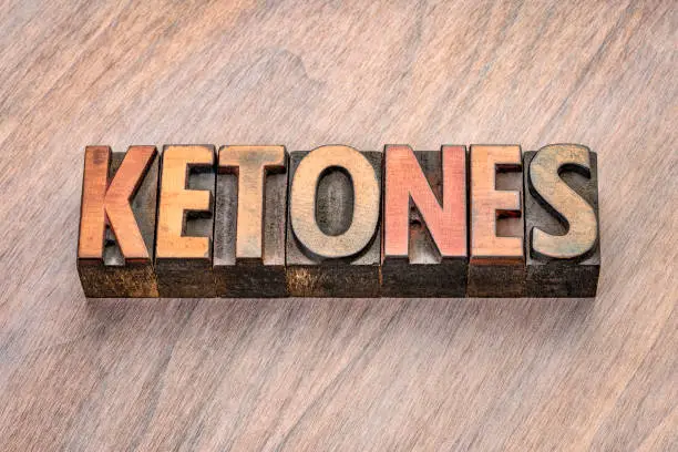 Photo of ketones word in wood type