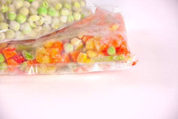 istock Frozen vegetables in a plastic bag. Healthy food storage concept. 1135785485