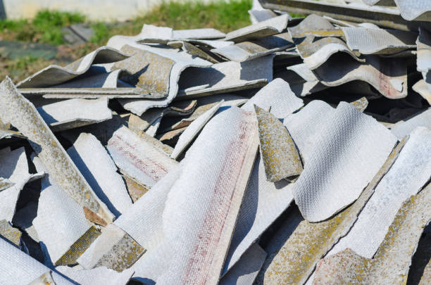 istock Broken asbestos roof, asbestos removal 1135786132