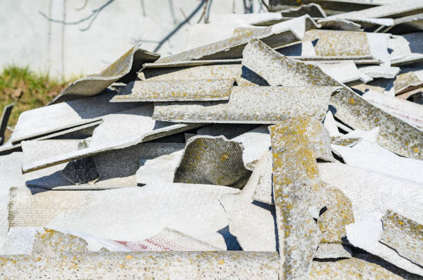 istock Broken asbestos roof, asbestos removal 1135786295
