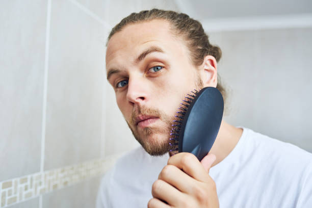 minha barba é bem cuidada - men stubble beard human hair - fotografias e filmes do acervo