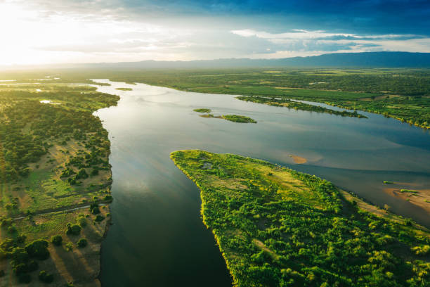 istock Aerial View over the Zambezi River, Zambia 1135788701