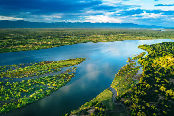 istock Aerial View over the Zambezi River, Zambia 1135788759