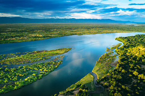 The banks of the Lower Zambezi, Africa