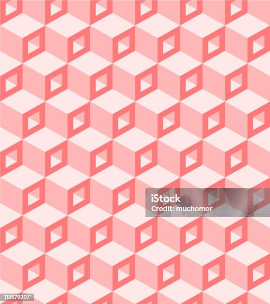 Pattern Pink Cubic Pattern Pink Pattern Cube Background Stock Illustration - Download Image Now ...