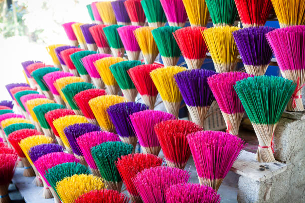 istock Colorful incense stick factory 1135793149