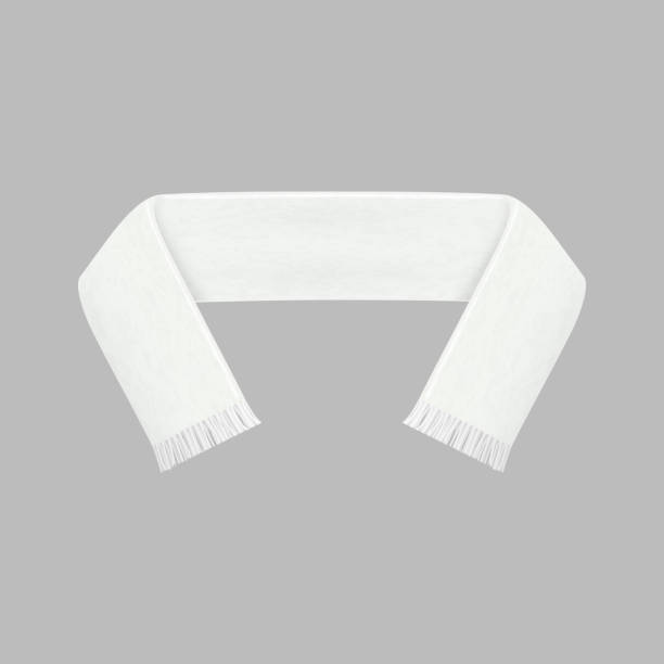 illustrations, cliparts, dessins animés et icônes de réaliste détaillée 3d football blanc fan écharpe. vecteur - scarf