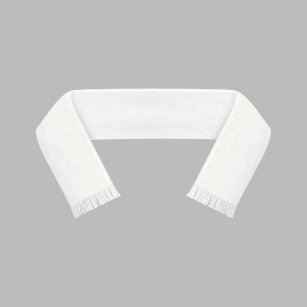 istock Realistic Detailed 3d Football White Blank Fan Scarf. Vector 1135793660