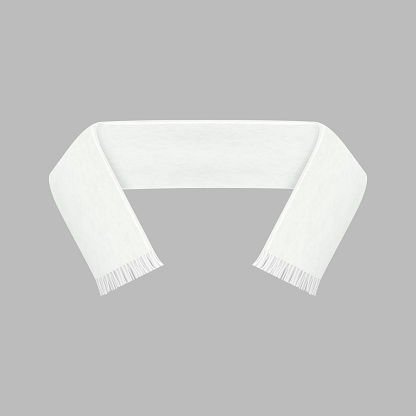 Realistic Detailed 3d Football White Blank Fan Scarf Soccer Sport Symbol Support. Vector illustration of Competition Accessory