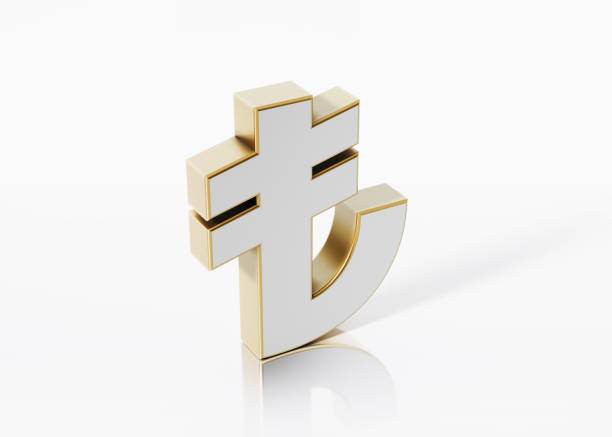 istock Turkish Lira Sign Standing On White Background 1135794845