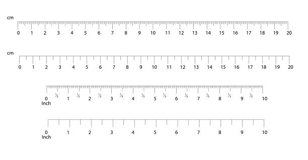 Inch and metric rulers. Centimeters and inches measuring scale cm metrics indicator. Precision measurement centimeter icon tools of measure size indication ruler tools. Vector isolated. Inch and metric rulers. Centimeters and inches measuring scale cm metrics indicator. Precision measurement centimeter icon tools of measure size indication ruler tools. Vector isolated markup stock illustrations