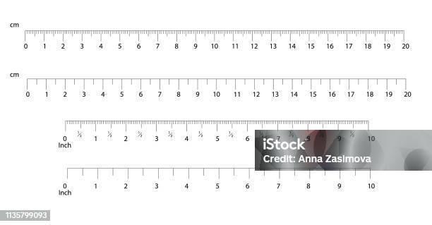 Inch And Metric Rulers Centimeters And Inches Measuring Scale Cm Metrics Indicator Precision Measurement Centimeter Icon Tools Of Measure Size Indication Ruler Tools Vector Isolated Stock Illustration - Download Image Now