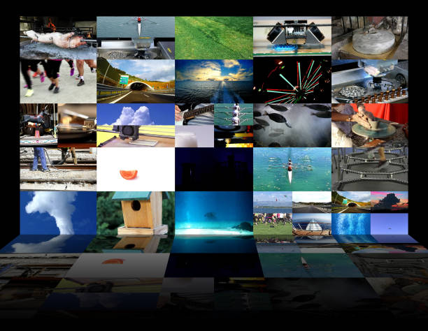 istock Big multimedia video wall widescreen Web streaming media TV 1135799103