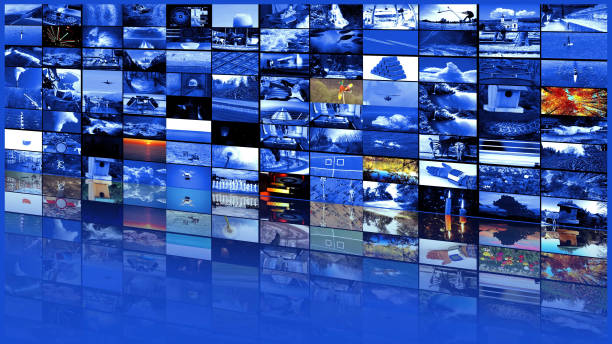 istock Big multimedia video wall widescreen Web streaming media TV 1135799143
