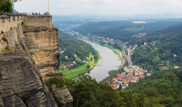 The Elbe Valley, a Unesco World Heritage site Elbe Valley, Germany - a Unesco World Heritage city in its Dresden portion, the Elbe valley offers one of the most astonishing landscapes of Germany elbe valley stock pictures, royalty-free photos & images